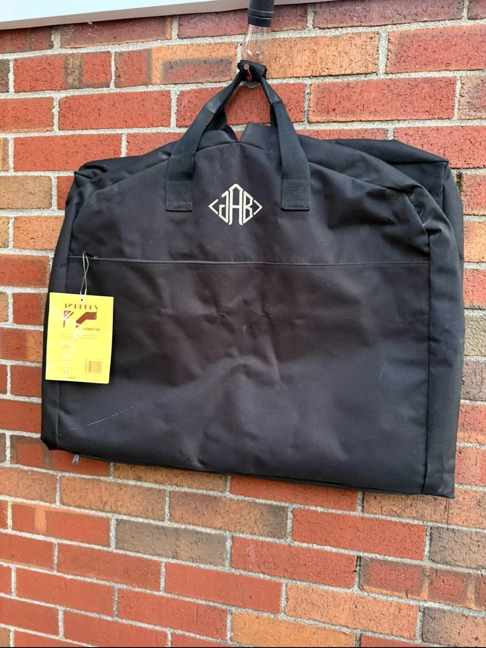 Toppers Heavy Duty Garment Bag Black 22x39 Monogram JAB New With Tags